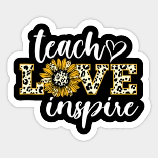 Teach Love Inspire Cute Style Graphic Word Art Sticker